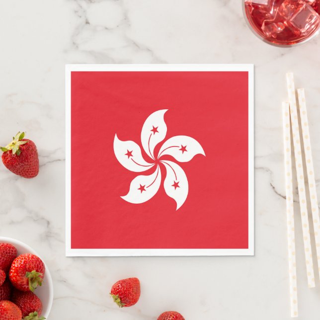 Hong Kong flag Napkins (Insitu)