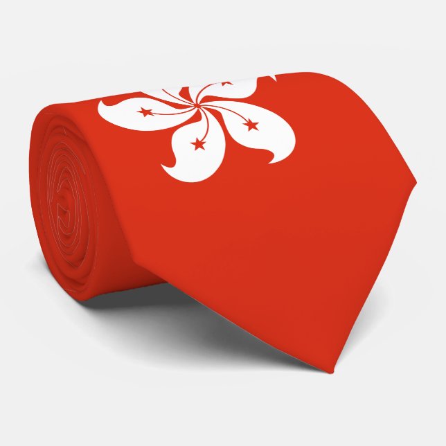 Hong Kong Flag Neck Tie (Rolled)