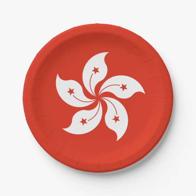 Hong Kong Flag Paper Plates (Front)