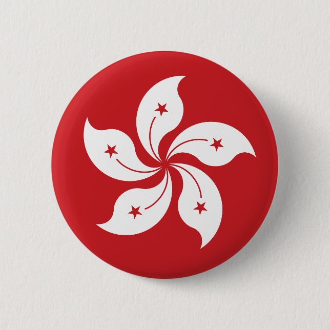 Hong Kong Flag Pinback Button (Front)