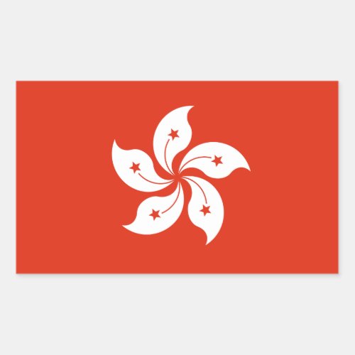 Hong Kong Flag Rectangular Sticker