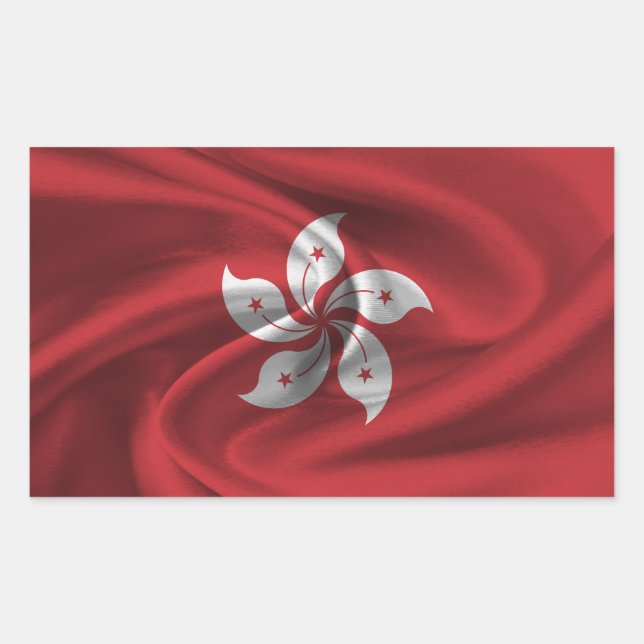 Hong Kong Flag Rectangular Sticker (Front)