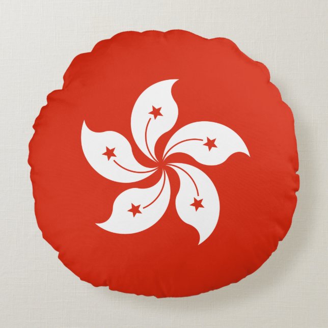 Hong Kong Flag Round Pillow (Front)