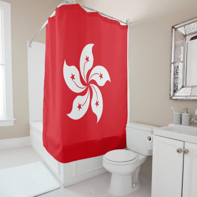 Hong Kong flag Shower Curtain (In Situ)