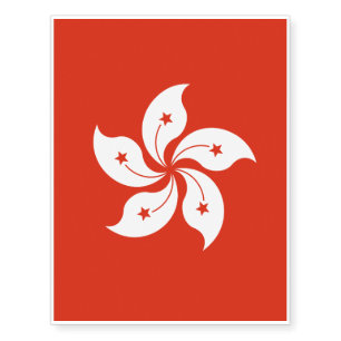 Hong Kong Flag Temporary Tattoos