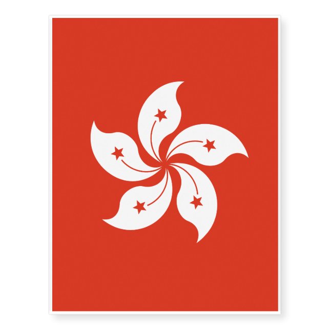 Hong Kong Flag Temporary Tattoos (Front)