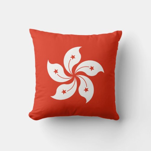 Hong Kong Flag Throw Pillow