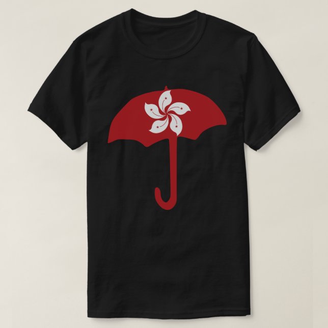 Hong Kong Flag Umbrella T-Shirt (Design Front)
