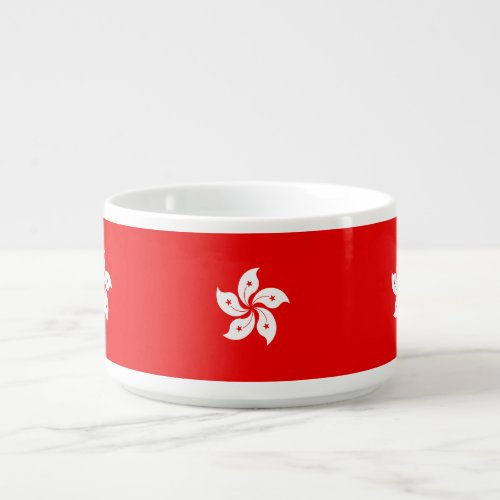 Hong Kong Flag White Orchid on Red Bowl