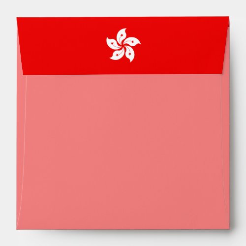 Hong Kong Flag White Orchid on Red Envelope