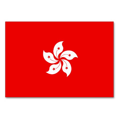 Hong Kong Flag White Orchid on Red Table Number