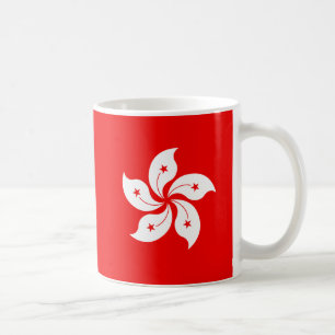 Hong Kong Flag White Orchid Symbol on red Coffee Mug