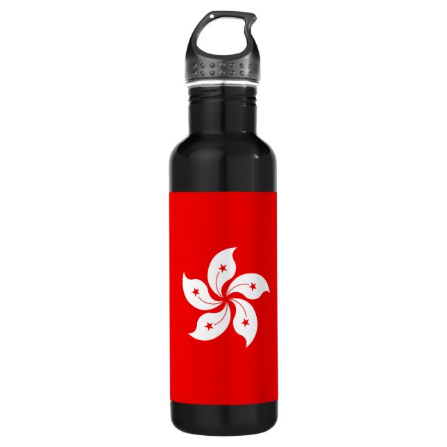 Hong Kong Flag White Orchid Symbol Water Bottle (Front)