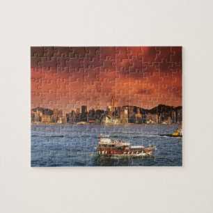 Hong Kong Harbor at Sunset Jigsaw Puzzle