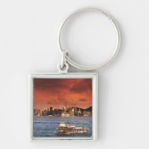 Hong Kong Harbor at Sunset Keychain