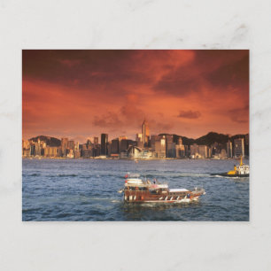 Hong Kong Harbor at Sunset Postcard
