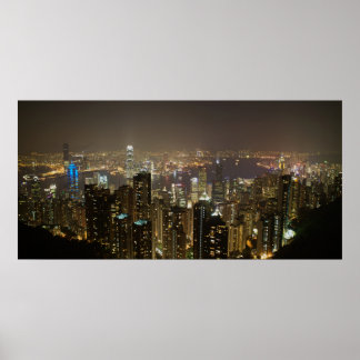 Hong Kong Harbor (night scene) Poster