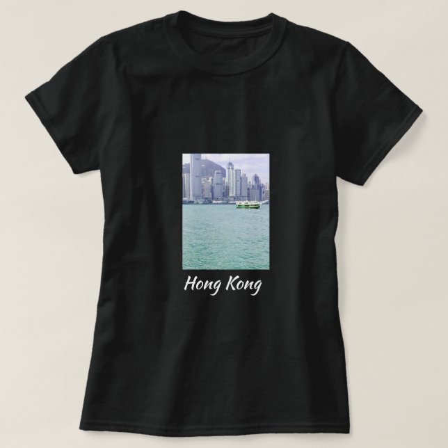 Hong Kong Harbour ferry vintage travel T-Shirt (Design Front)