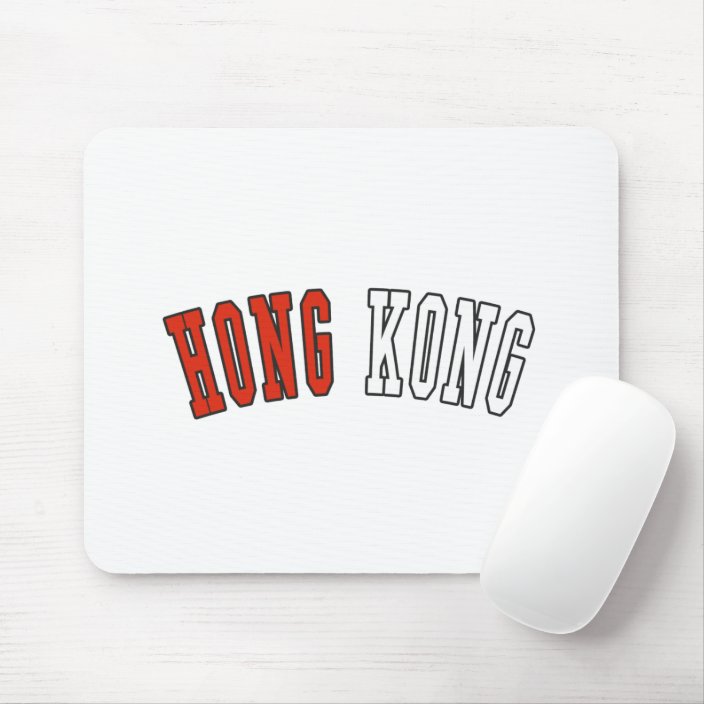 Hong Kong in National Flag Colors Mouse Pad