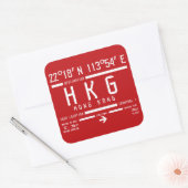 Hong Kong International Airport Code HKG Square Sticker | Zazzle