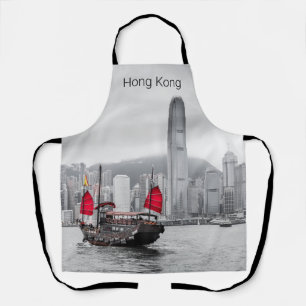 Hong Kong Island Skyline Vintage Panorama Souvenir Apron