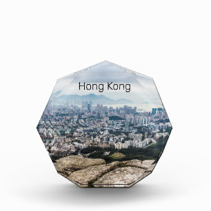Hong Kong Lion Rock Hill Skyline Panorama Souvenir Acrylic Award