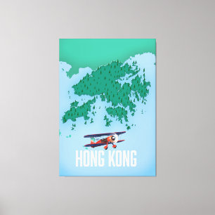 Hong Kong Map Canvas Print