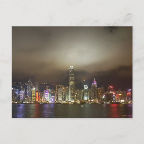 Hong Kong Modern City Chic Skyline Postcard
