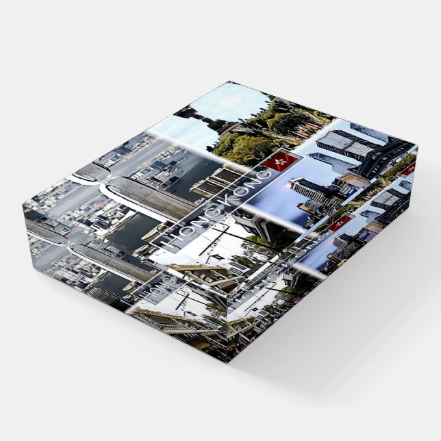 Hong Kong - Mosaic - Paperweight (Angled)
