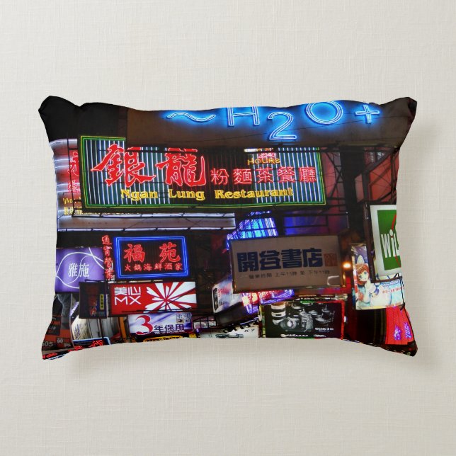 Hong Kong Nathan Road  Accent Pillow (Front)