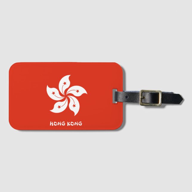 Hong Kong National Flag Patriotic Luggage Tag (Front Horizontal)