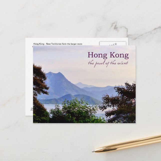Hong Kong New Territories Travel Post Card (Front/Back In Situ)