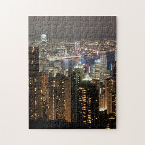 Hong Kong Night Skyline from Victoria Peak Jigsaw Puzzle