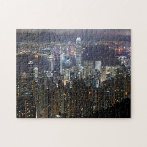 Hong Kong Night Skyline Jigsaw Puzzle