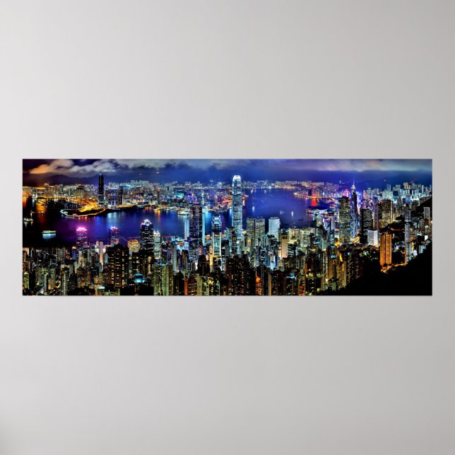 Hong Kong night skyline Poster (Front)