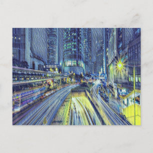 Hong Kong night time Postcard