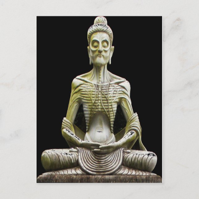 Hong Kong Old Starving Buddha Statue Postcard (Front)