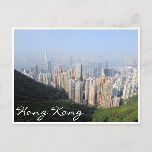 hong kong peak view postcard