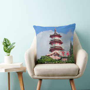 Hong Kong Pearl of the Orient Throw Pillow