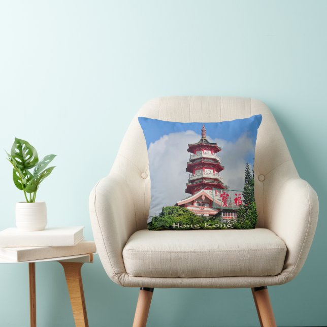 Hong Kong Pearl of the Orient Throw Pillow (Chair)