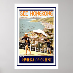 Hong Kong Riviera Orient Vintage Travel Posters