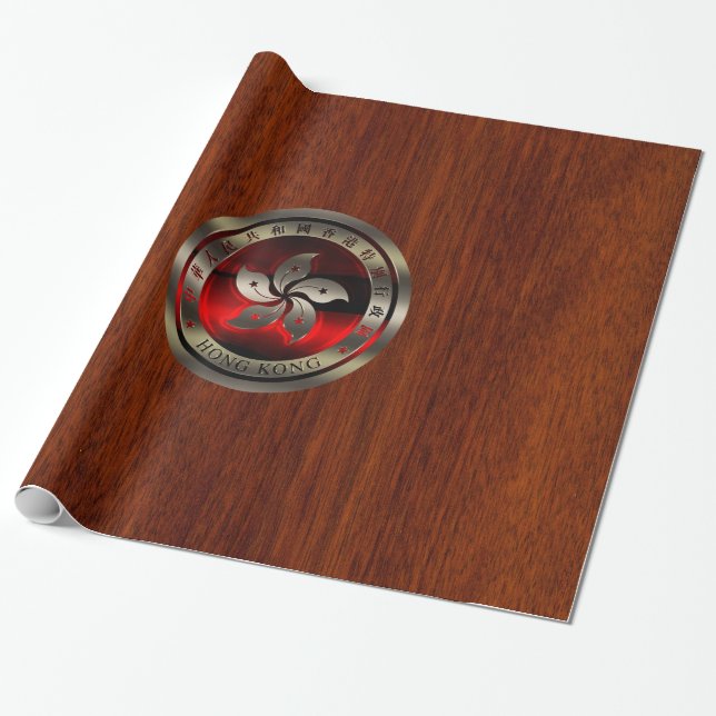 Hong Kong Ruby Seal on Mahogany Print Wrapping Paper (Unrolled)