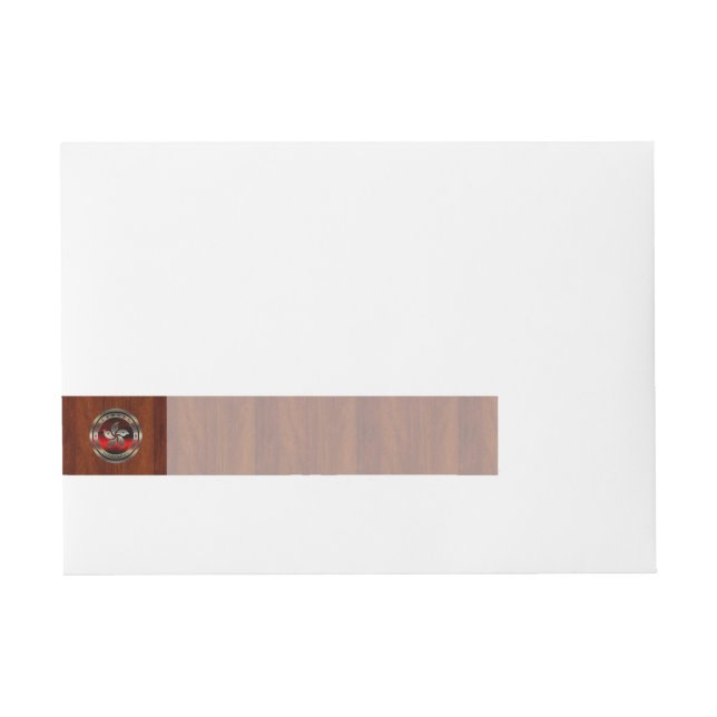 Hong Kong Seal on Mahogany Print Wrap Around Address Label (Front)