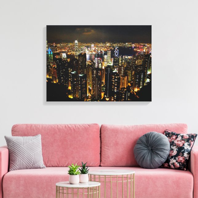 Hong Kong Skyline Canvas Print (Insitu(LivingRoom))