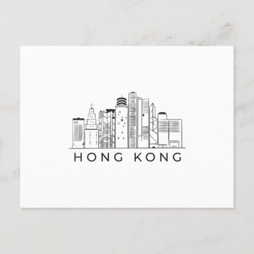 Hong kong skyline postcard