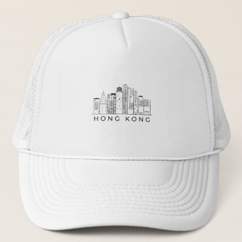 Hong kong skyline trucker hat