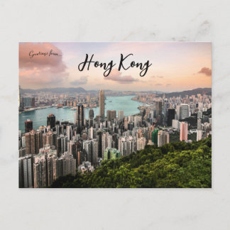 Hong Kong Skyline View From Victoria Peak Postcard