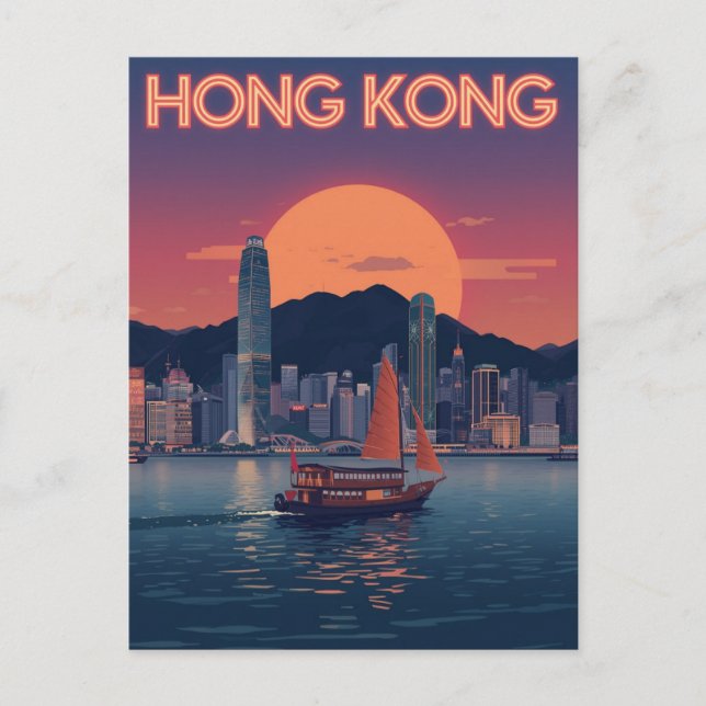 Hong Kong Sunset Postcard (Front)