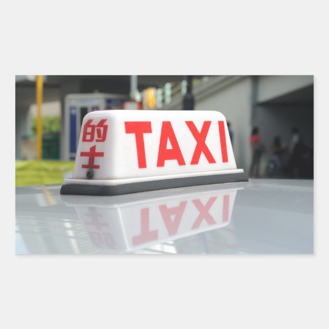 Hong Kong Taxi Rectangular Sticker (Front)