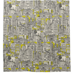 Hong Kong toile de jouy chartreuse Shower Curtain